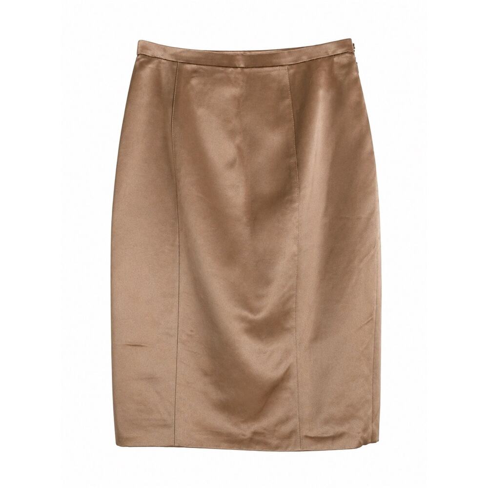 Burberry Brown Satin Pencil Skirt